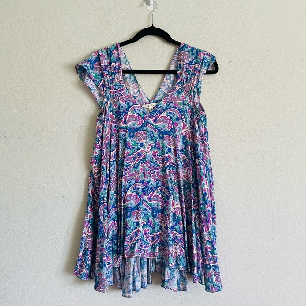 Matilda Jane woman’s paisley flowy top size S feminine colorful flared chic